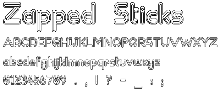 Zapped Sticks font
